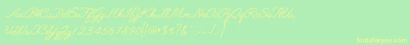 Angelface Font – Yellow Fonts on Green Background