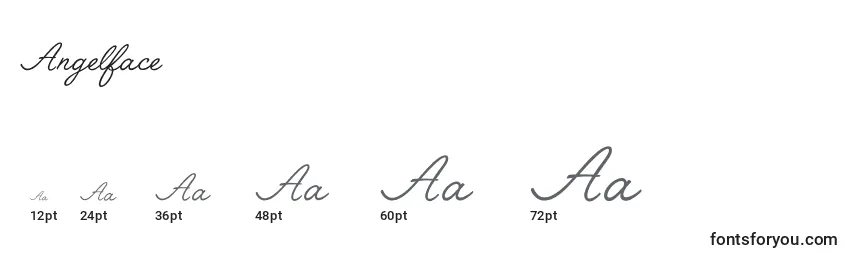 Angelface Font Sizes