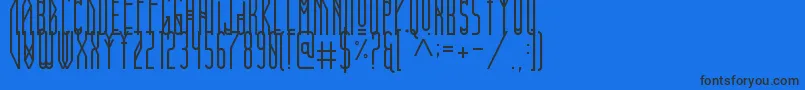 フォントVersaRegular – 黒い文字の青い背景