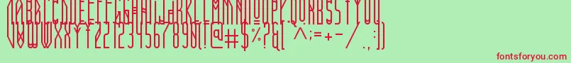 フォントVersaRegular – 赤い文字の緑の背景