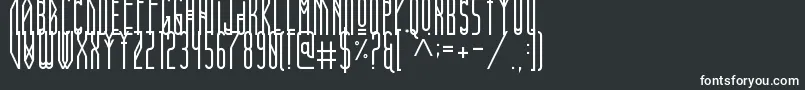 VersaRegular-fontti – valkoiset fontit mustalla taustalla