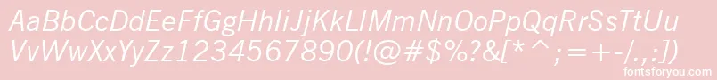 NewsGothicItalicBt Font – White Fonts on Pink Background