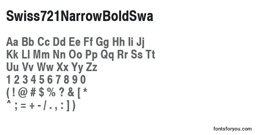 Шрифт Swiss721NarrowBoldSwa – алфавит, цифры, специальные символы