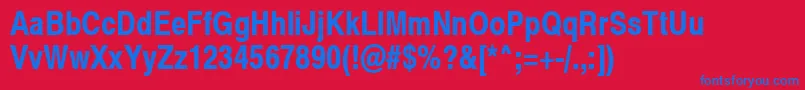 Swiss721NarrowBoldSwa Font – Blue Fonts on Red Background