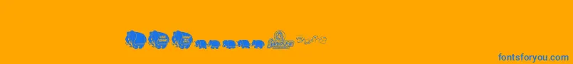 Pinkcandypopcornbats Font – Blue Fonts on Orange Background