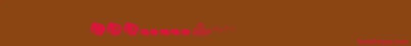 Pinkcandypopcornbats-Schriftart – Rote Schriften auf braunem Hintergrund