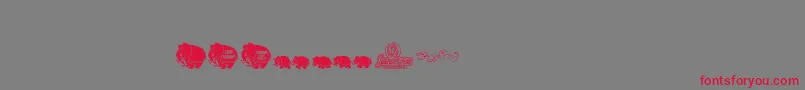 フォントPinkcandypopcornbats – 赤い文字の灰色の背景