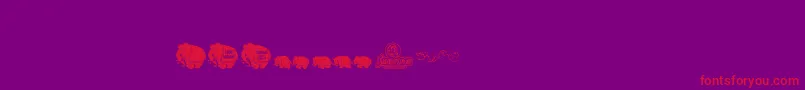 フォントPinkcandypopcornbats – 紫の背景に赤い文字