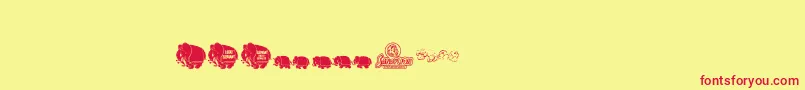 フォントPinkcandypopcornbats – 赤い文字の黄色い背景