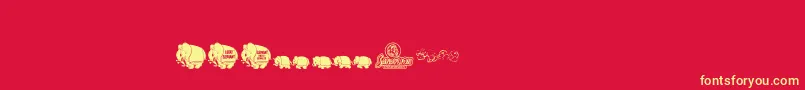 Pinkcandypopcornbats Font – Yellow Fonts on Red Background