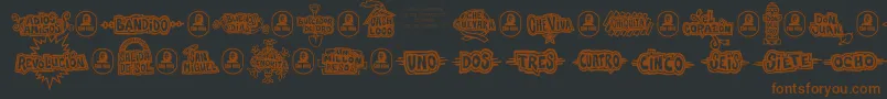 Che Font – Brown Fonts on Black Background