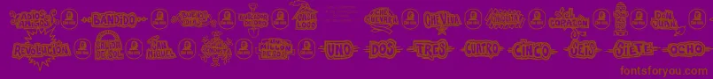 Che Font – Brown Fonts on Purple Background