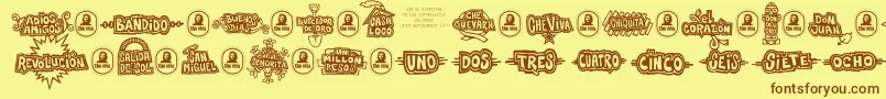 Che Font – Brown Fonts on Yellow Background