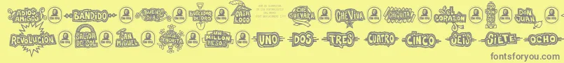 More about Che Font Che Font – Gray Fonts on Yellow Background