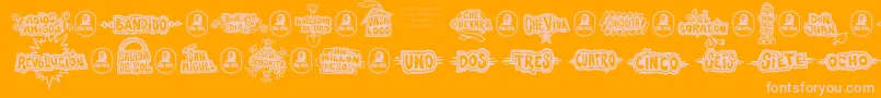 Шрифт Che – розовые шрифты на оранжевом фоне