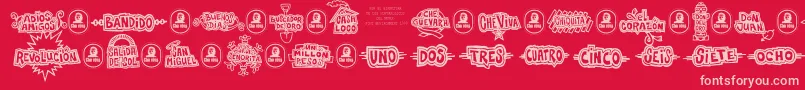 fuente Che – Fuentes Rosadas Sobre Fondo Rojo