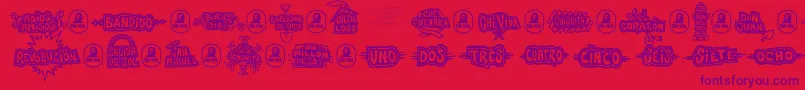Шрифт Che – фиолетовые шрифты на красном фоне