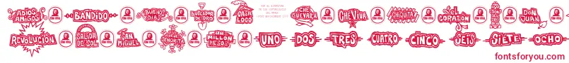 Che Font – Red Fonts on White Background