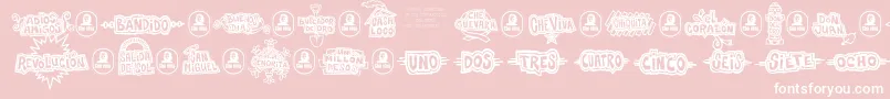 Шрифт Che – белые шрифты на розовом фоне