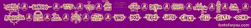 Che Font – Yellow Fonts on Purple Background