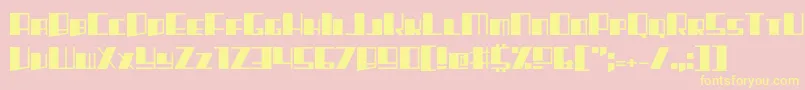 Rhapsodies-Schriftart – Gelbe Schriften auf rosa Hintergrund