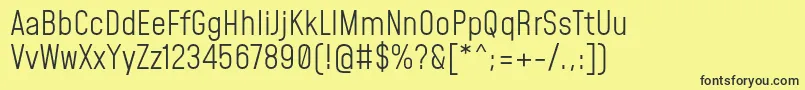 フォントMohaveLight – 黒い文字の黄色い背景