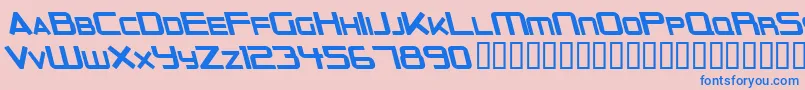 フォントOuterLimitsSolidItalic – ピンクの背景に青い文字