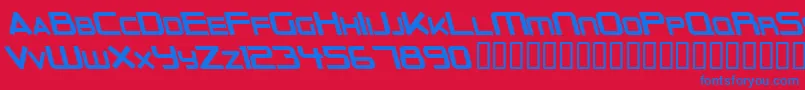 OuterLimitsSolidItalic Font – Blue Fonts on Red Background