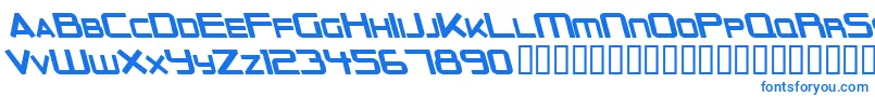 フォントOuterLimitsSolidItalic – 白い背景に青い文字