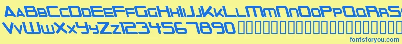 OuterLimitsSolidItalic Font – Blue Fonts on Yellow Background