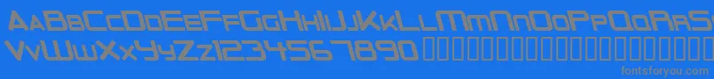 フォントOuterLimitsSolidItalic – 青い背景に灰色の文字