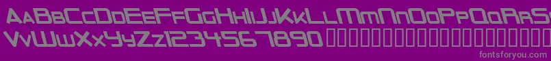 フォントOuterLimitsSolidItalic – 紫の背景に灰色の文字