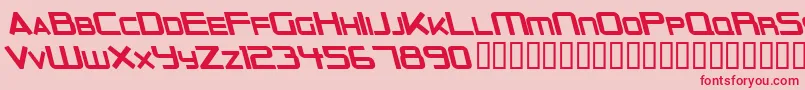 OuterLimitsSolidItalic Font – Red Fonts on Pink Background