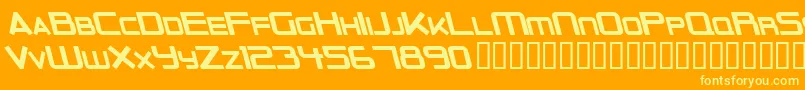 OuterLimitsSolidItalic Font – Yellow Fonts on Orange Background