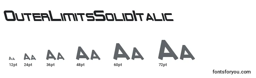 Размеры шрифта OuterLimitsSolidItalic