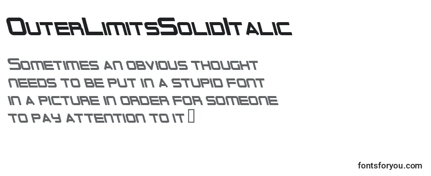 OuterLimitsSolidItalic Font