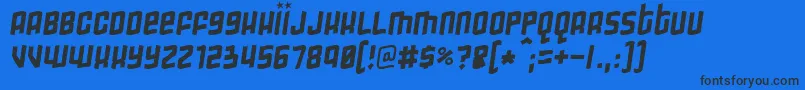 フォントGimmicky – 黒い文字の青い背景