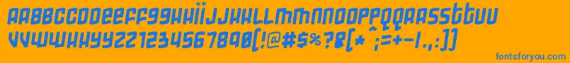 Gimmicky Font – Blue Fonts on Orange Background