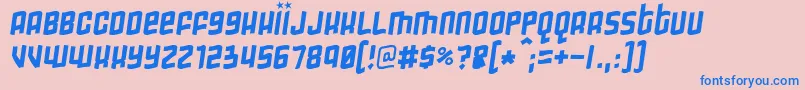 Gimmicky-Schriftart – Blaue Schriften auf rosa Hintergrund