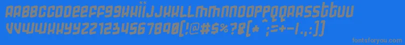Gimmicky-Schriftart – Graue Schriften auf blauem Hintergrund