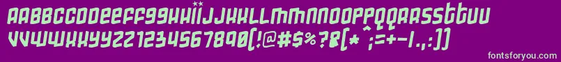 Gimmicky Font – Green Fonts on Purple Background