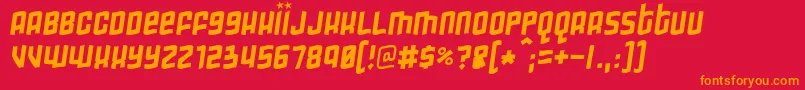 Gimmicky Font – Orange Fonts on Red Background
