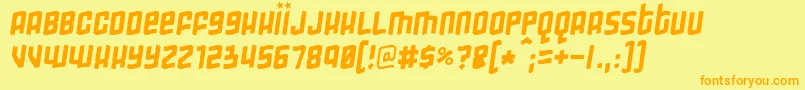 Gimmicky Font – Orange Fonts on Yellow Background