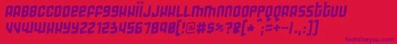 Gimmicky Font – Purple Fonts on Red Background