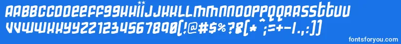 Gimmicky Font – White Fonts on Blue Background