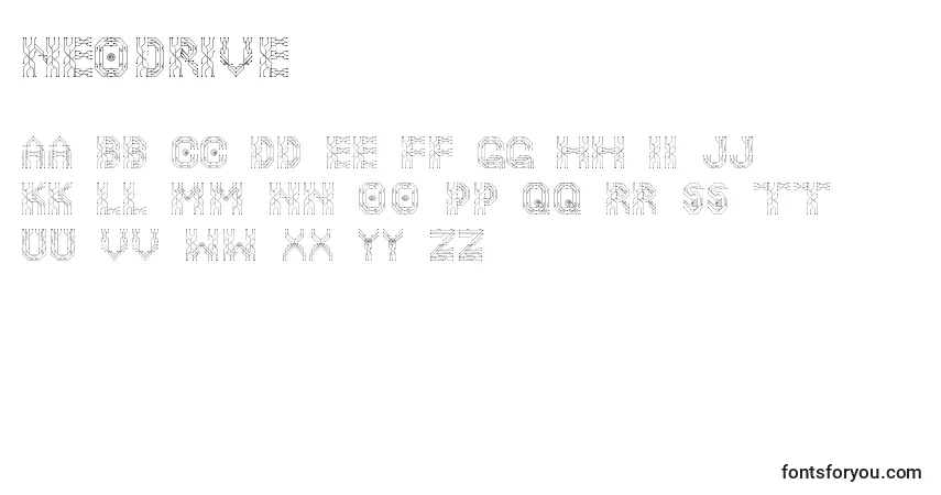 Шрифт Neodrive – алфавит, цифры, специальные символы