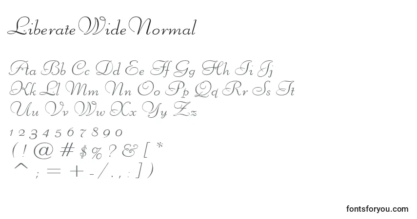 Czcionka LiberateWideNormal – alfabet, cyfry, specjalne znaki