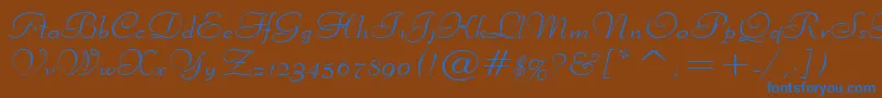 LiberateWideNormal Font – Blue Fonts on Brown Background