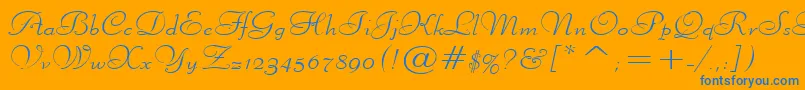 LiberateWideNormal Font – Blue Fonts on Orange Background