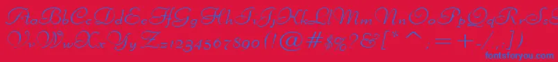 LiberateWideNormal Font – Blue Fonts on Red Background